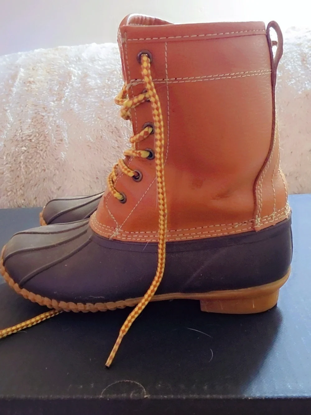 Target Women’s Two-Tone Duck Boots in Brown and Tan